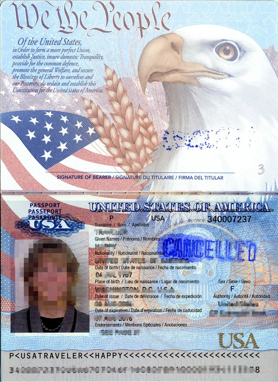 美國護(hù)照翻譯樣本（英譯中）